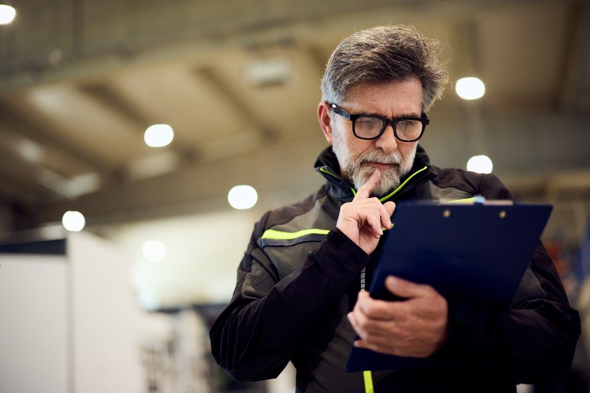 a man thinking of a plan