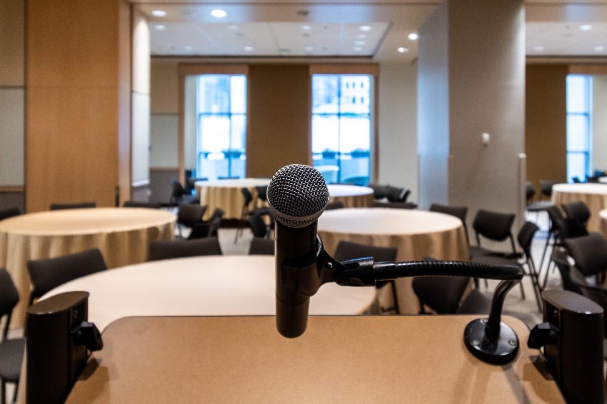 conference booth setup