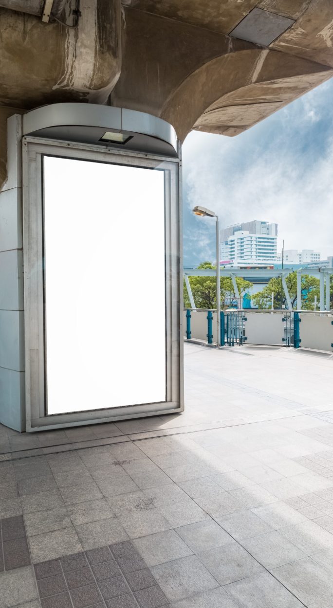 blank billboard in siam square subway station ,  bangkok