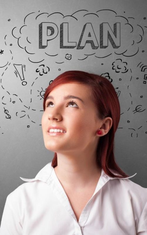 girl thinking of plan